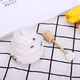 thumbnail image 4 of Olla de miel de cerámica con cazo de madera, Tarro de miel de porcelana con tapa y palito de miel, Olla de miel de cerámica, 4 of 5