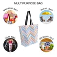 thumbnail image 7 of FORMRS Womens Canvas Tote Bag with Zipper Inner Pocket Shoulder Handbag, Purple Geometric, 7 of 7