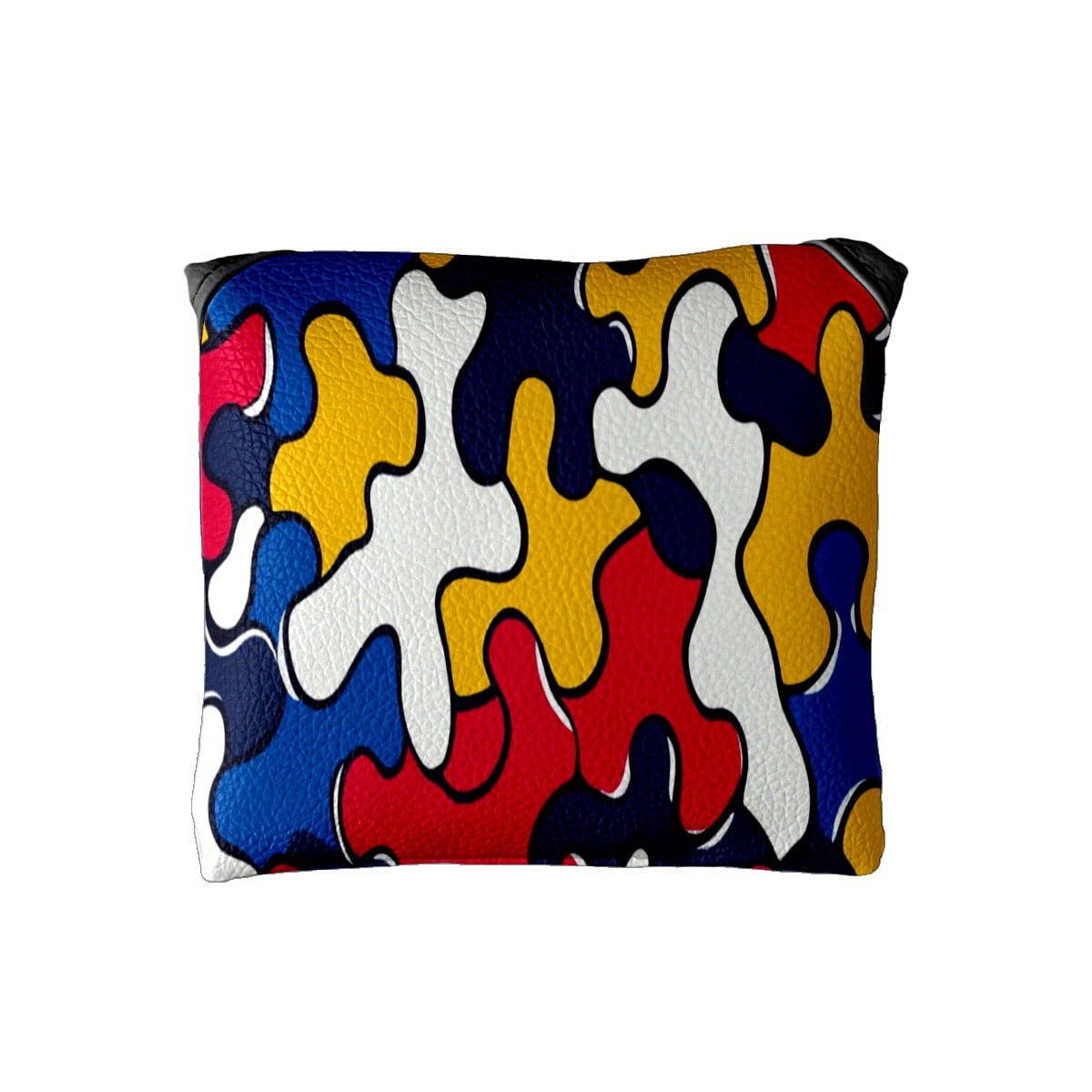 Golf Mallet Putter Cover Premium Leather Waterproof Golf Putter Head Cover with Magnetic Closure Puzzle Pieces