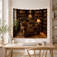 thumbnail image 5 of Leather Armchair Library Tapestry Wall Hanging, 5 of 7