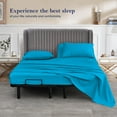 thumbnail image 2 of 800 Thread Count California King Size 30" Split Top Flex Head Sheet Set – 100% Egyptian Cotton, 15" Deep Pockets, Adjustable Bed, 4-Piece Set Color Turquoise Solid, 2 of 5