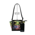 thumbnail image 5 of Puerto Rican Jamaican Love Jamarican Rivet Fashion One-Shoulder Women's Handbag Tote Bag, 5 of 6
