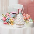 thumbnail image 6 of 2025 Lighted Easter Bunny Ceramic Tabletop Tree, 5.9 Inch Rabbit Figurine with Colorful Lamp Beads & Bunny Ears, Spring Easter Holiday Decor & Night Light for Home, 6 of 7