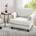 thumbnail image 7 of Historyli Go5H Modern Chenille Single Sofa With Nails And Armrests, High Elastic Sponges Upholstered Sofa Chair For Living Room, Office, Bedroom, 37.2x33.07x35.43in, 7 of 7
