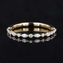 Jewelerix 14K Yellow/Rose Gold Marquise Cut Ring 1.50 CT Moissanite Diamond Engagement Ring Handmade Jewelry Birthday Gift Ring