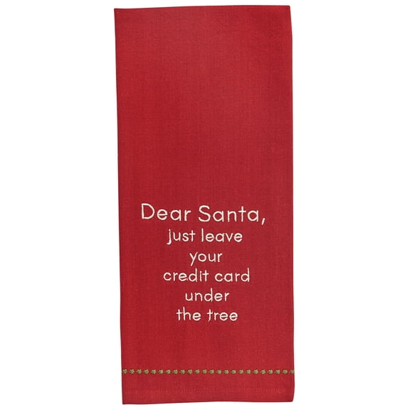 Park Designs Dear Santa Leave Card Sentiment Dishtowel Set of 2