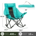 thumbnail image 2 of HARIPUL Oversized Rocking Camping Chair for Adults, 400lbs Heavy Duty Outdoor Rocker Chair with Cup Holder & Headrest, Foldable Portable Camp Chair for Beach Backyard Patio, 600D Fabric-Green, 2 of 9
