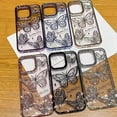 thumbnail image 4 of Designed for iPhone Case,Luxury Electroplated Liquid Floating Clear Quicksand Butterfly Clear Camera Lens Protection Shockproof Protective Cover Phone Case (iPhone 15 Pro Max,Gold), 4 of 5