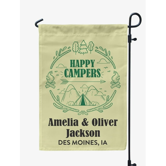 Printtoo Tan Happy Campers Outdoor Camping Flags For Campers Personalized Double SidedFlag Outdoor Decor Sign CampsiteFlag