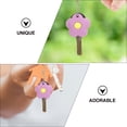 thumbnail image 3 of 4pcs Key Caps Covers Keyring Pendants Cute Flower Silicone Key Covers Decor Key Charm, 3 of 8