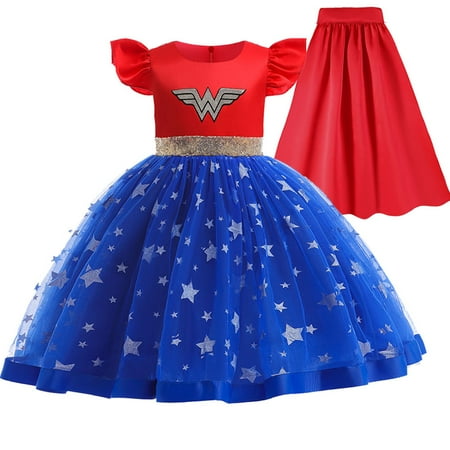 

Supergirl Tutu Dress For Girls Halloween Costume Fancy Party Cosplay Dress Up