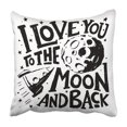 thumbnail image 1 of WOPOP Vintage I Love You To The Moon And Back Motivational Cool Lettering Design Space Date Pillowcase 16x16 inch, 1 of 1