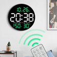 thumbnail image 1 of Feltree Round Clock Multi-function Remote Control Clock Living Room Wall Clock Home Decoration Digital Electronic Clock Silent Clock Color Screen Clock, 1 of 8