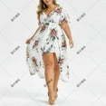 thumbnail image 6 of Edvintorg Plus Size Women Dresses Fashion Women Floral Printed V-Neck Short Sleeve Split Casual Beach Dress Summer Outfits for Women 2025, 6 of 6