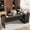 Gray & Black, variant on Vividwood 70" L-Shaped Executive Desk with Cabinet Storage, 3 Drawers, Storage Shelves, CPU Stand