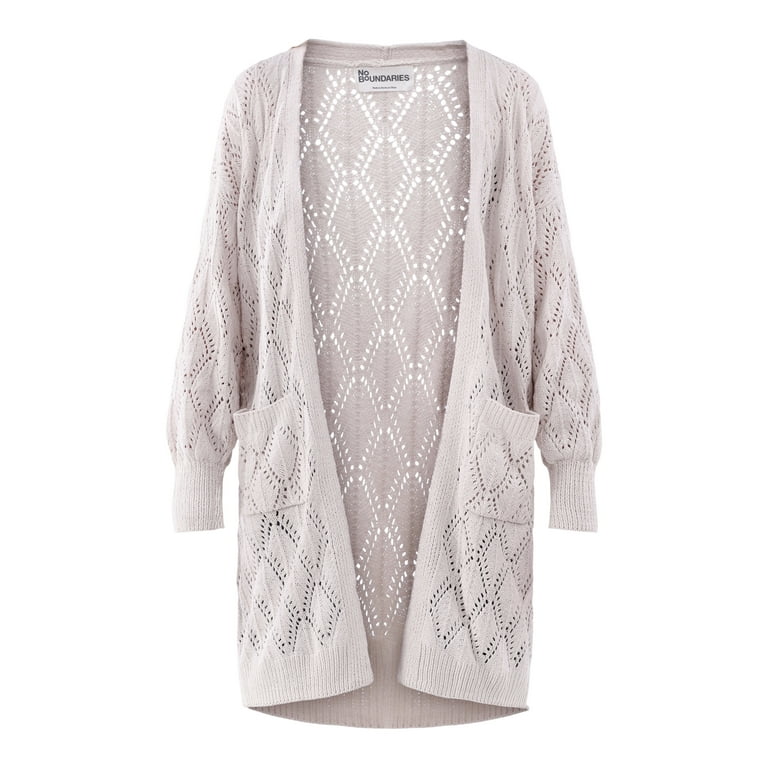No Boundaries Pointelle Duster Cardigan Women s and women s Plus Size XXS 2XL Walmart