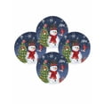 thumbnail image 7 of 15 Inch Round Placemats Set of 4, Navy Blue Christmas Non Slip Heat Insulation PP Table Mats, Gifts Xmas Tree Snowman Snowflake Winter Washable Place Mats for Kitchen Dining Party Table Decor, 7 of 7