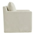 thumbnail image 5 of Serene Fabric Slipcovered Swivel Armchair in Salt, 5 of 9