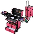 thumbnail image 1 of Byootique Rolling Makeup Train Case Cosmetic Storage Organizer Trolley 2 Drawers, 1 of 8
