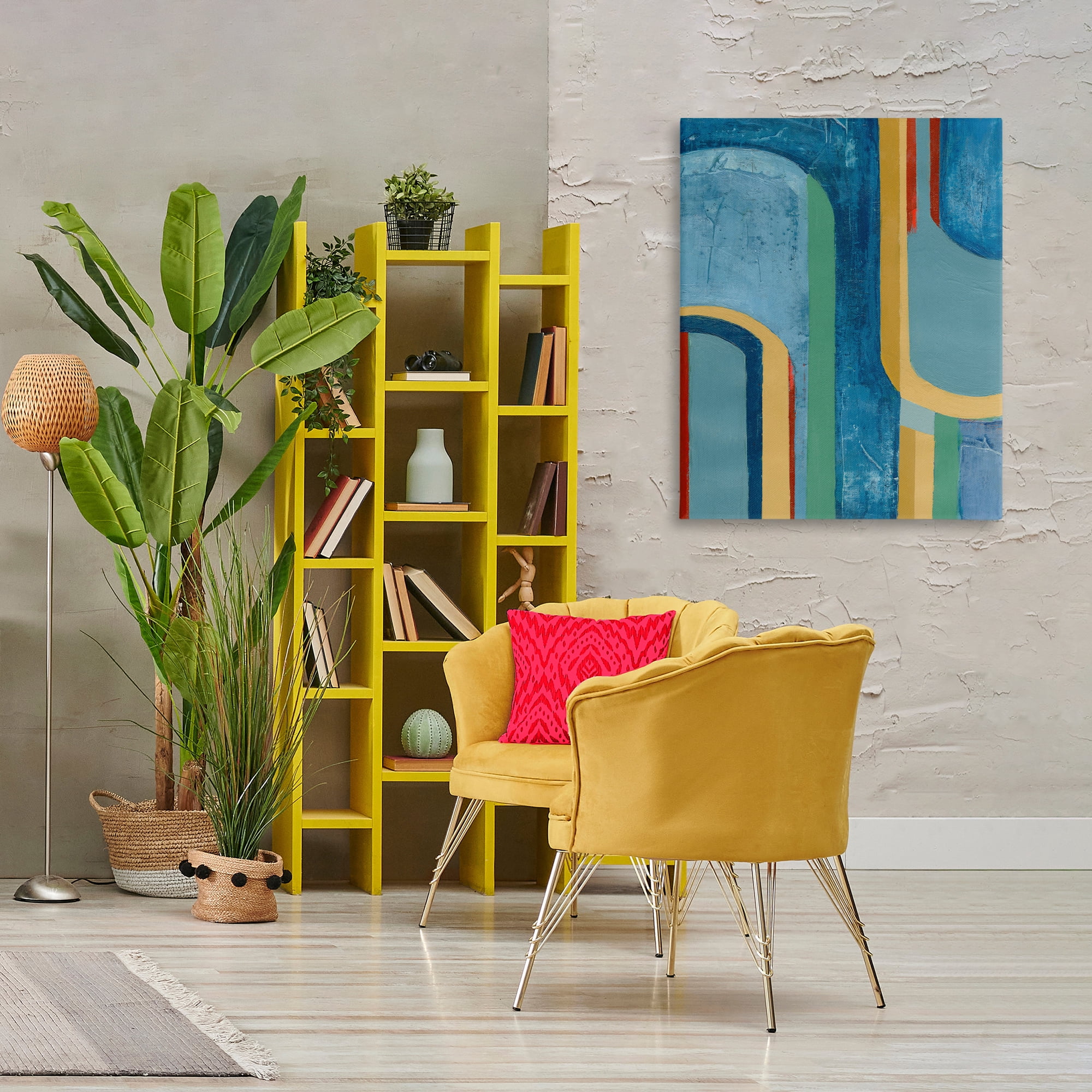 Stupell Industries Dynamic Arches Pattern Abstract Painting Gallery Wrapped Canvas Art Print Wall Art, 30 x 40