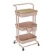 thumbnail image 1 of Carrito utilitario rodante DTK de 3 niveles con cubierta superior, color rosa, 1 of 6
