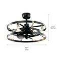 thumbnail image 5 of Ceiling Fan with Light Kit with Contemporary Inspirations 16.25 inches Tall By 25 inches Wide-Satin Black Finish Bailey Street Home 147-Bel-4402451, 5 of 10