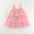 thumbnail image 4 of Toddler Girls Sleeveless Holiday Summer Dress Tiered Mesh Dress Dance Party Princess Dresses Relaxed Fit Dailywear 5-6 Years, 4 of 4