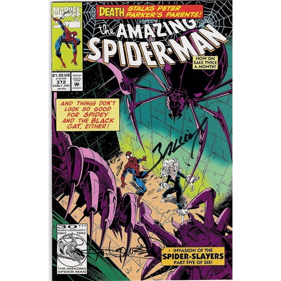 The Amazing Spiderman #372 NM Signed by Mark Bagley, Aaron Lopresti