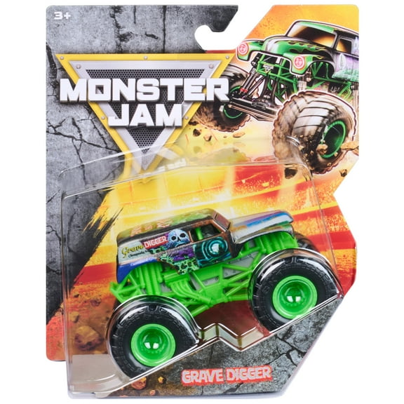 Monster Jam Grave Digger Monster Truck, 1:64 Scale