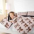 thumbnail image 4 of Manfei Brown Bowtie 7-Piece Twin Bedding,Fashion Bowknot Bedding Comforter Set,Black Reversible, 4 of 7
