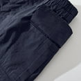 thumbnail image 4 of RYRJJ Cargo Shorts for Women with Pockets Elastic High Waist Lightweight Outdoor Shorts for Summer Casual Loose(Navy,S), 4 of 7