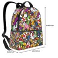 thumbnail image 4 of Lsque Mario Pattern Backpack – School Travel Canvas Daypack with Ergonomic Padded Straps, Multiple Compartments & Leather Handle, 4 of 5