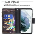thumbnail image 2 of Dteck Case for Samsung Galaxy S21 FE 5G 6.4-inch,Magnetic Patterned Leather Zipper Card Holder Wallet Flip Case Kickstand Shockproof with Hand Strap Cover ,Big Butterfly, 2 of 6