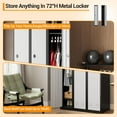 thumbnail image 6 of IdealHouse 71" Metal Locker Cabinet with Hanging Rod & 2 Shelves, Heavy Duty Steel Storage Lockable for Office, School, Gym, Rust-Resistant, Gray, 6 of 8