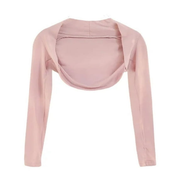Girl Wrap Dance Sweater Pink Soft Ballet Warm Up Jacket for Leotards Open Front Crop Top Kids