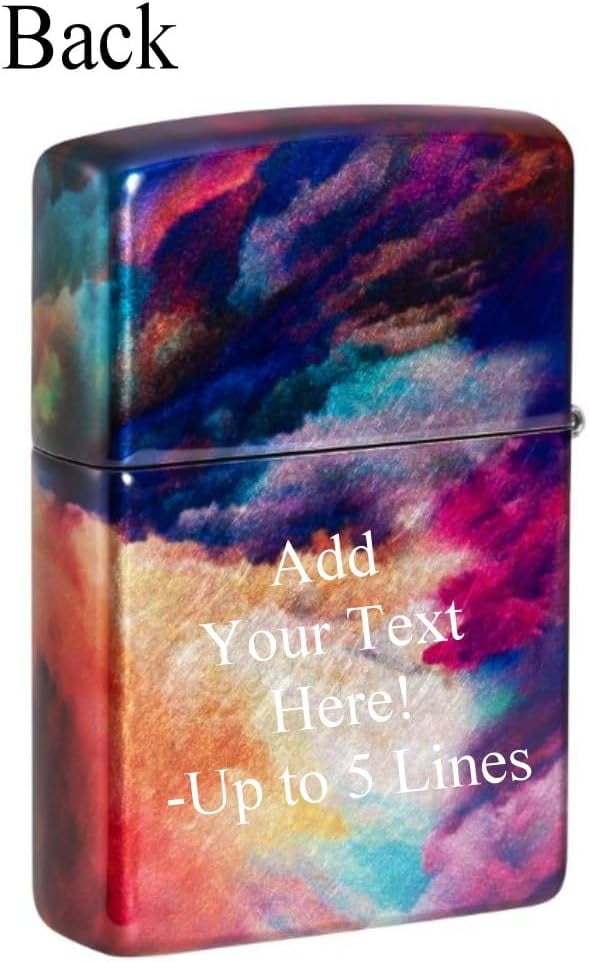 Zippo Lighter - Custom Message Engrave on Tie Dye Design - 540 Fusion 48982