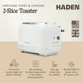 thumbnail image 2 of HADEN Heritage 2-Slice Wide Slot Toaster with Removable Crumb Tray, Browning Control, Cancel, Bagel and Defrost Settings, 2 of 9