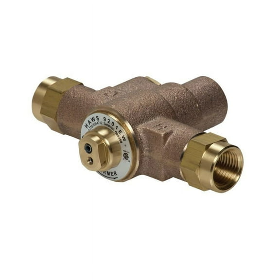 Haws Emergency Mixing Valve,5" L,Brass 9201EW