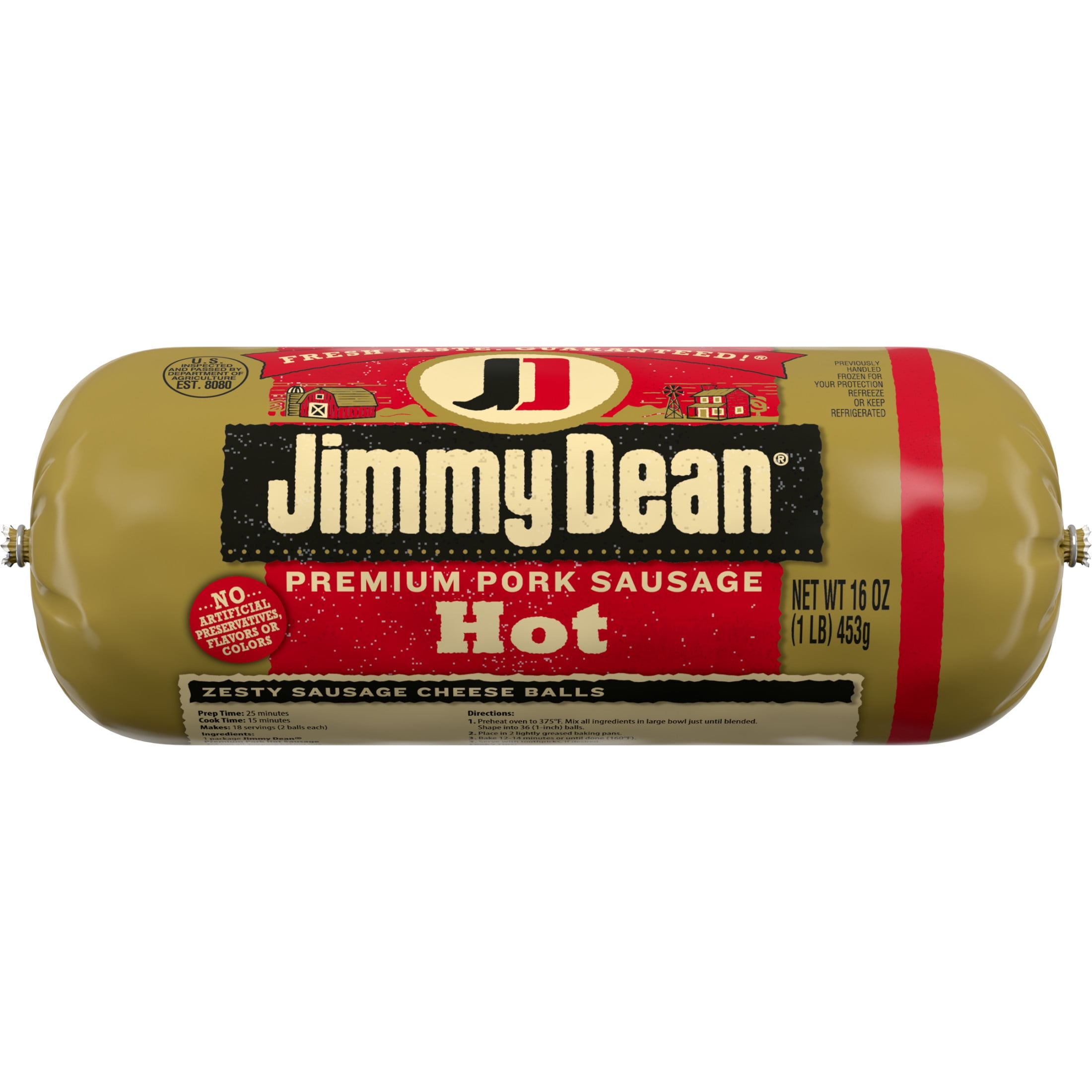 Jimmy Dean Premium Pork Hot Sausage Roll, 16 oz