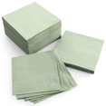 thumbnail image 1 of LOVEVER 100pcs Sage Green Paper Cocktail Napkins Disposable 3 Ply Beverage Embossed Wedding Soft For Dinner Party Bridal Shower, 1 of 4