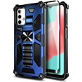 thumbnail image 1 of FYBTO Case for Samsung Galaxy A32 5G with Tempered Glass Screen Protector (Full Coverage), Full-Body Protective Shockproof [Military-Grade], Built-in Kickstand, Heavy-Duty Durable Case (Blue), 1 of 5