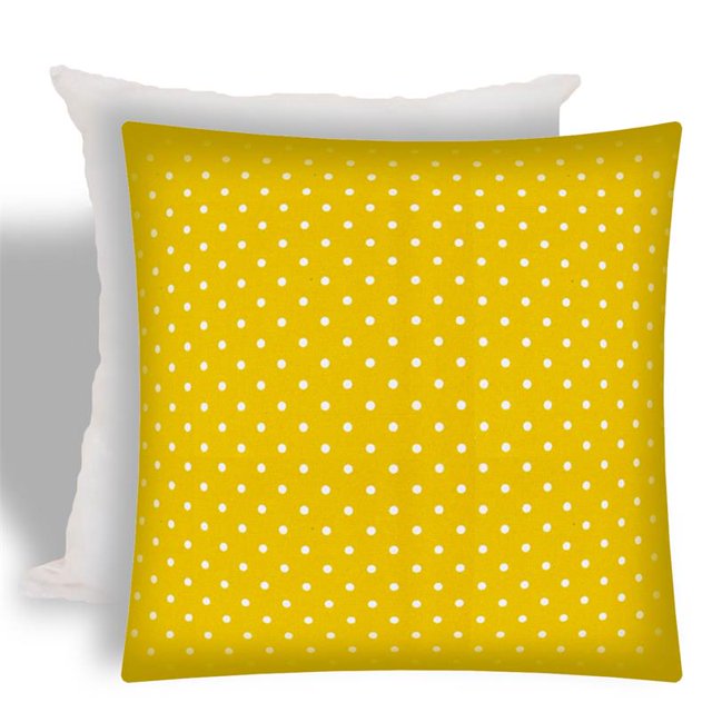 Joita Diner Dot Oreiller Intérieur / Extérieur à Fermeture Éclair avec Insert - Tissu Jaune