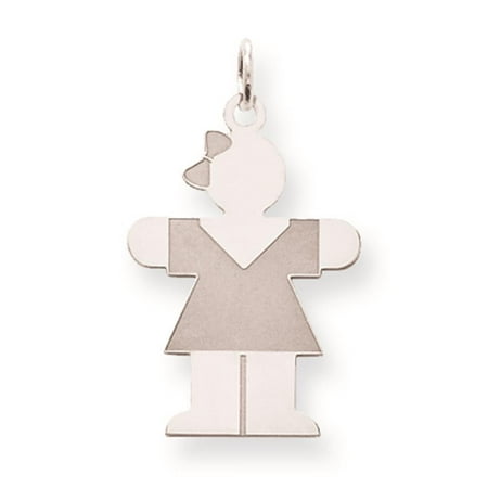 925 Sterling Silver Flat Polished Hugs Kid Charm Pendant