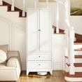 thumbnail image 2 of 72 Inch White Pantry Cabinet with 2 Drawers, Freestanding Kitchen Storage Cabinet with Adjustable Shelves, Heavy-Duty Organizer for Spices, Dishware, Small Appliances in Kitchen, Pantry, Dining Room, 2 of 17