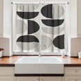 thumbnail image 2 of Ambesonne 60's Kitchen Curtains, Half Circles Swirling Lines, 55"x45", Dark Taupe and Pale Eggshell, 2 of 3
