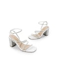 thumbnail image 4 of Sandalias de Tacón para Mujer DREAM PAIRS Blancas con Pedrería Talla 9.5, 4 of 6