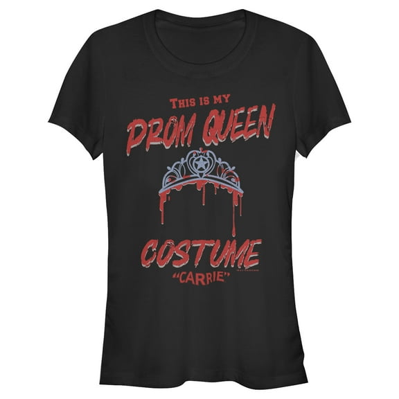 Junior's Carrie Prom Queen Costume Graphic Tee Black 2X Large