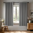 thumbnail image 1 of Cortinas opacas Deconovo con aislamiento térmico, 2 paneles (ancho 42 x largo 45), con trabilla trasera, lavables a máquina, oscurecedoras para dormitorio/sala de estar, gris claro, 1 of 1