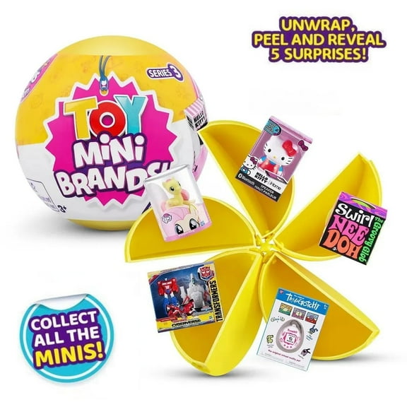 Zuru Mini Brands Toys 5 Surprise Mini Brands Toy Miniature Toys Mystery Blind Box Series 3 Kittyball Miniature Toy