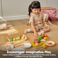 thumbnail image 6 of PlanToys® Wooden Assorted Vegetable Set | Montessori Play Food for Toddler | Includes Tomato, Mushroom, Shallot, Bell Pepper & Cucumber with Tray & Knife | Eco-Friendly Pretend Cooking & Roleplay Toy, 6 of 9